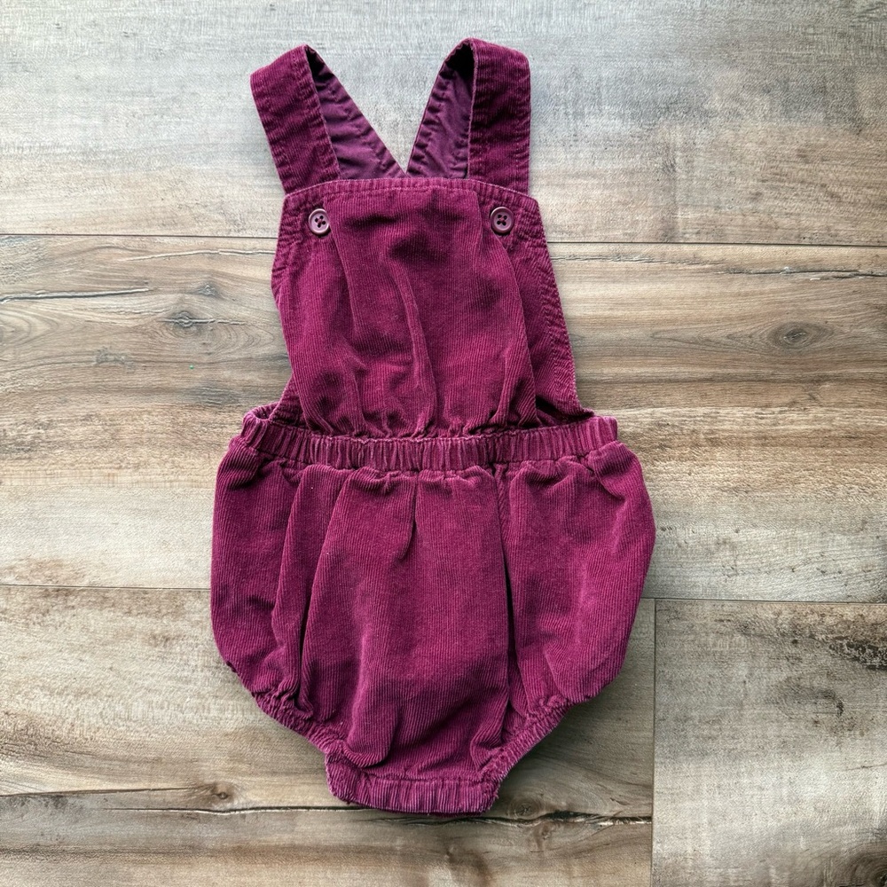 Old Navy Corduroy Overalls in Burgundy, Size 6-12M